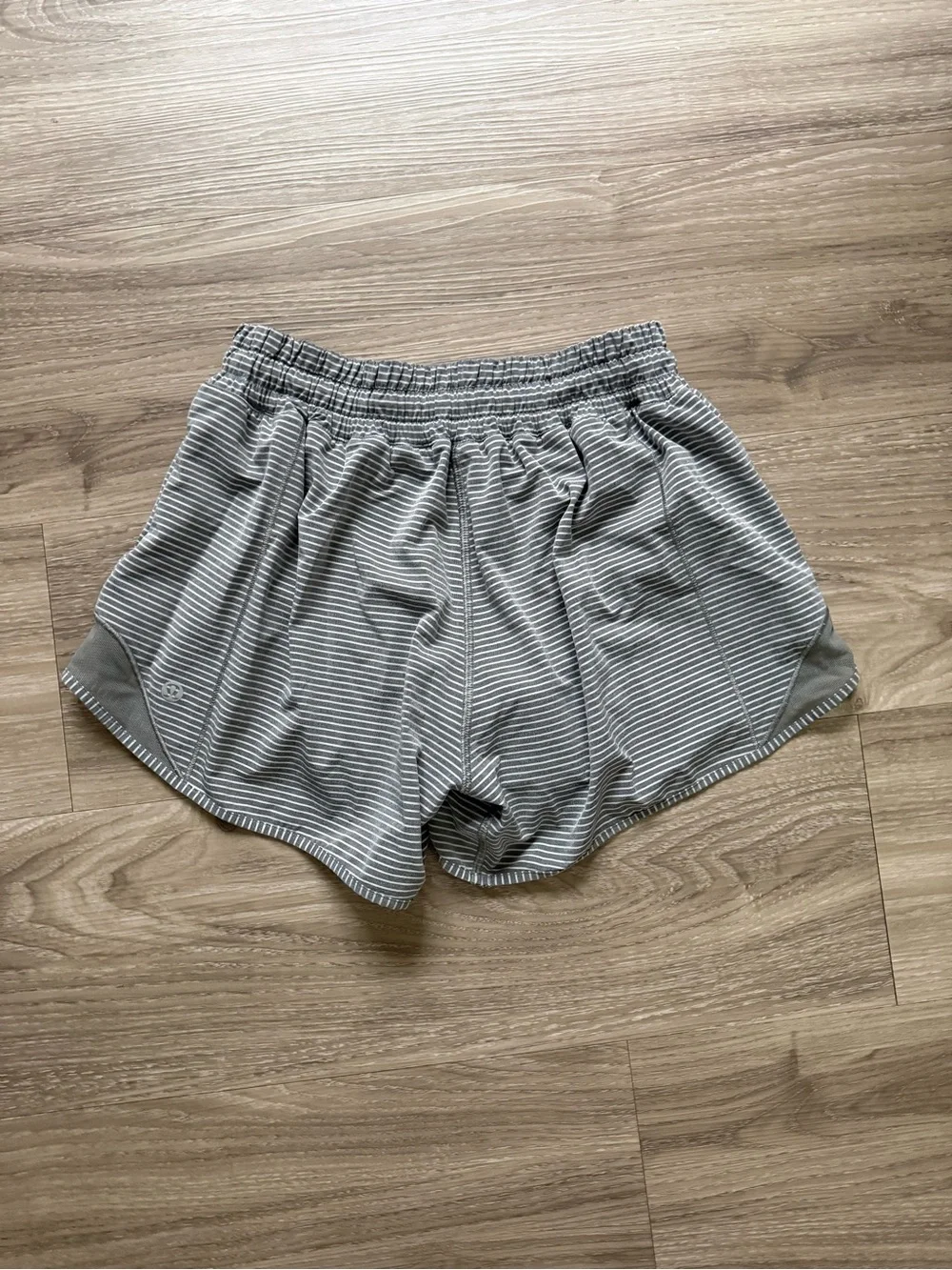 Lululemon Light Gray Striped Shorts